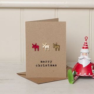 festive nordic stag reindeer christmas card by lovely jubbly
