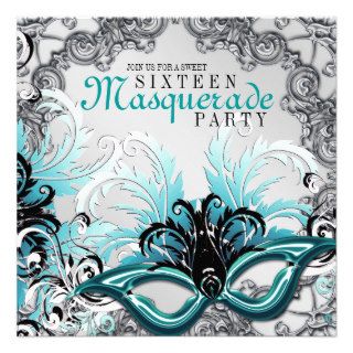 Sweet Sixteen Masquerade Party Invitations