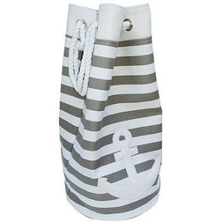 nautical grey and white duffel storage bag by marquis & dawe