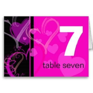 Table Number    Mystic Heart   Black and Pink Greeting Cards
