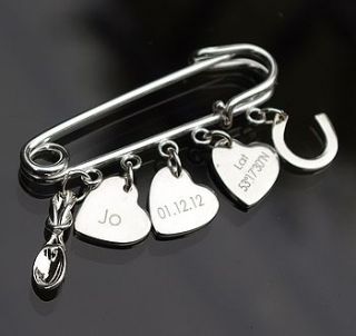 personalised engraved wedding charm pin by capture & keep