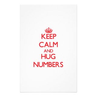 Keep Calm and HUG Numbers Stationery Design