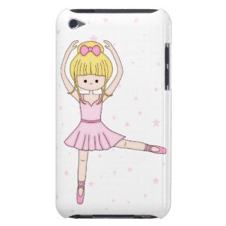 Cute Little Cartoon Ballerina Girl in Pink iPod Touch Case Mate Case