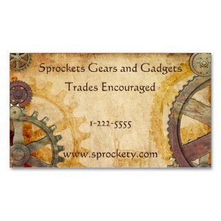 Steampunk Cogs and Gears Business Cards