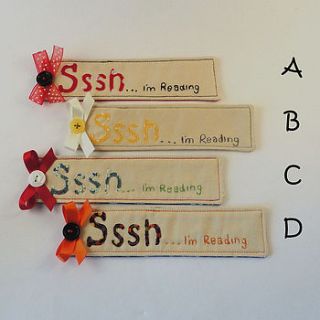 personalised 'sssh… i'm reading' bookmark by cherish handmade