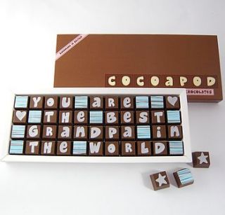 personalised chocolates for grandads by chocolate by cocoapod chocolate