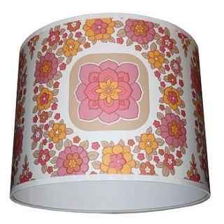 vintage wallpaper lampshade geometric flowers by love frankie