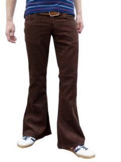 Fuzzdandy   Mens Retro Brown Bell Bottoms Cord Flares Vintage 60S 70S Style Clothing
