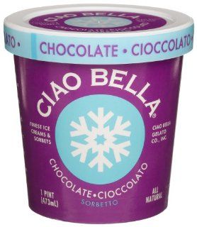 Ciao Bella Chocolate Sorbetto, 16 Ounce Cups (Pack of 4)  Hot Cocoa Mixes  Grocery & Gourmet Food