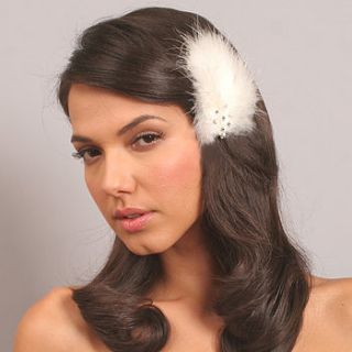 bridal feather hair clip with crystals by aurora rose bridal