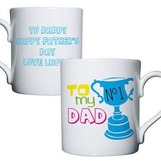 personalised number one dad mug by sleepyheads