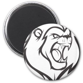 Custom Roaring Angry Lion Outline Sports Logo Magnets