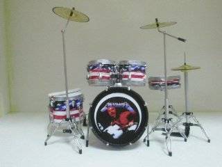    Metallica Drum Set Drums Kit Miniture Model for Drum Fan Collection   Toy Percussion Instruments