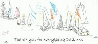 personalised sailing father's day card by lottie lane