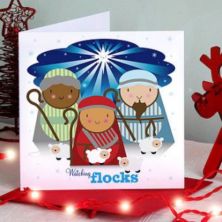 three shepherds nativity christmas card by joanne holbrook originals