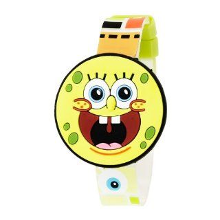 SpongeBob SquarePants Kids' BP020T Yellow Plaid Digital LCD Watch with Interchangeable Strap and Tops Gift Set Watches