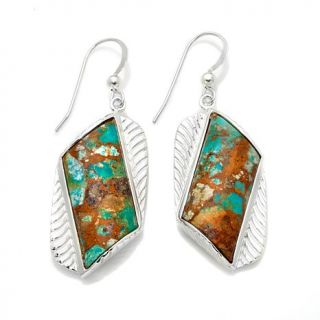 Jay King Multicolor Nevada Boulder Turquoise Drop Sterling Silver Earrings