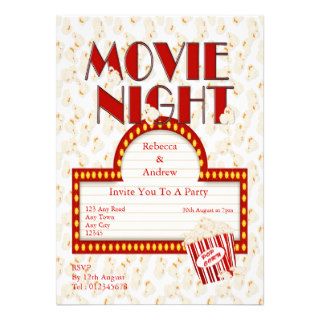 Popcorn and Movie Party Custom Invitation