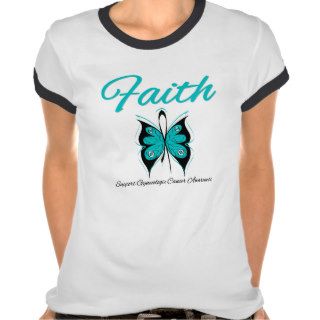 Gynecologic Cancer Faith Butterfly Ribbon Tshirts