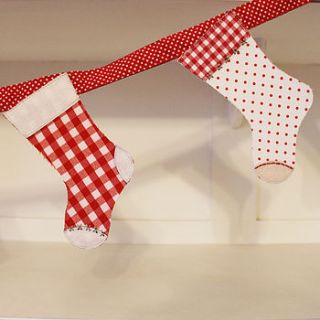 christmas stocking bunting by lime tree interiors