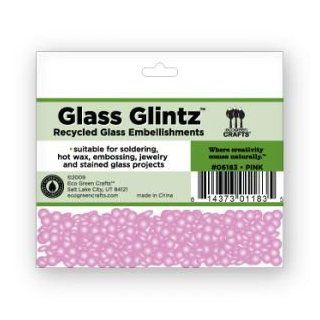 Eco Green Crafts 8Mm Recycled Glass Glintz, Pink