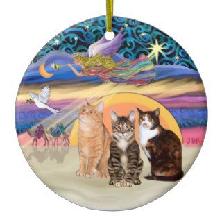 Xmas Star  Three cats (AmSH) Christmas Ornament