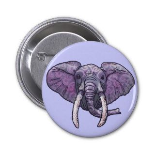 Violet Elephant Face Pin