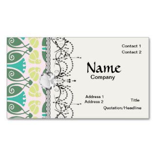 shabby chic floral ornate damask business card template