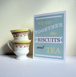 biscuits and tea blank greetings card by raspberry finch