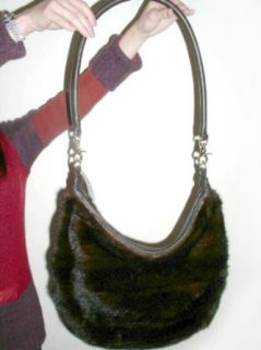 Mahogany Long Hair Full Skin Mink Oversize Hobo Bag Shoulder Handbags Clothing