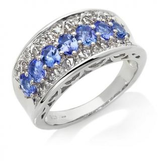 Victoria Wieck 1.01ct Tanzanite and White Topaz Sterling Silver Ring