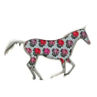 rose pattern horse brooch by very beryl