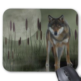 Moon Wolf   Wolf, Animals Mouse Mat