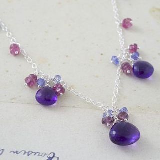 amethyst, tanzanite and tourmaline necklace by sugar mango