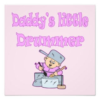 Cute Funny Pink Music Daddys Little Drummer Photo Print