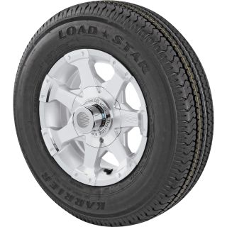Martin Aluminum Contemporary 7-Spoke Trailer Tire & Assembly, ST175/80D-13  13in. Aluminum Rims