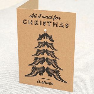 all i want for christmas greetings card by papergravy