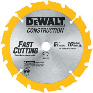 DEWALT Fast Woodcutting Blade — 6 1/2in., 18T, Model# DW9155