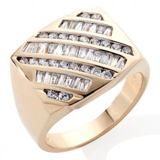 Men's Absolute™ Round and Baguette Channel Set Bold Diagonal Band Ring