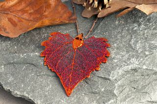 large cotton wood leaf necklace by kalk bay