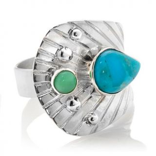 Jay King Kingman Turquoise and Chrysoprase Sterling Silver Ring