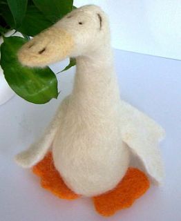 'fifi' needle felted duck collectible by feltingforengland