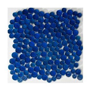Susan Jablon Mosaics   Cobalt Blue Iridescent Round Glass Mosaic   Ceramic Tiles  