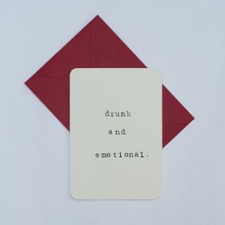 'drunk and emotional' card by mardy mabel