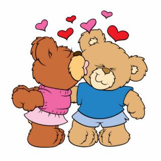 give a smooch kiss valentine teddy bears design cut out