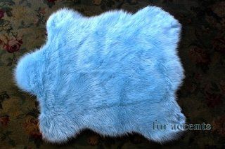 60'' X70" Faux Fur Rug / Baby Sky Light Blue Sheepskin Area Accent Toss / Throw Carpet / New  