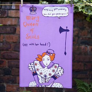 mary queen of scots tea towel by gillian kyle