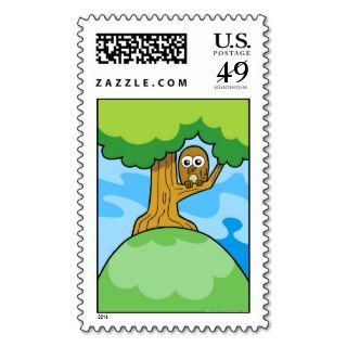 Owl in a tree Postage Stamp