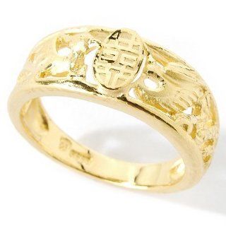 24K Gold Phoenix & Dragon Band Ring Jewelry