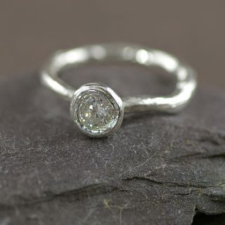 silver and cubic zirconium ring by anthony blakeney